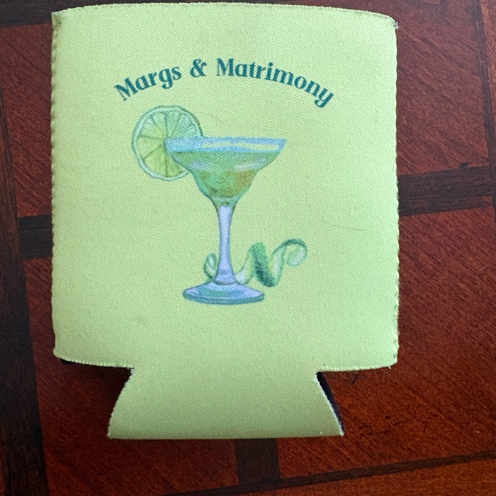 Margs & Matrimony Lime Green Drink Koozie